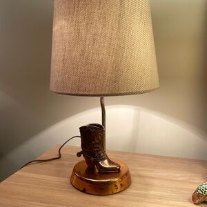Vintage cowboy boot lamp